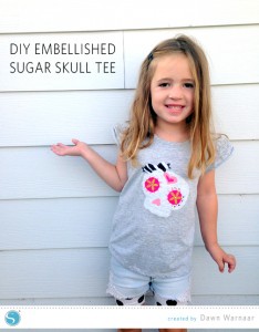 DIY Embellished Sugar Skull Tee | Dawn Warnaar for Silhouette