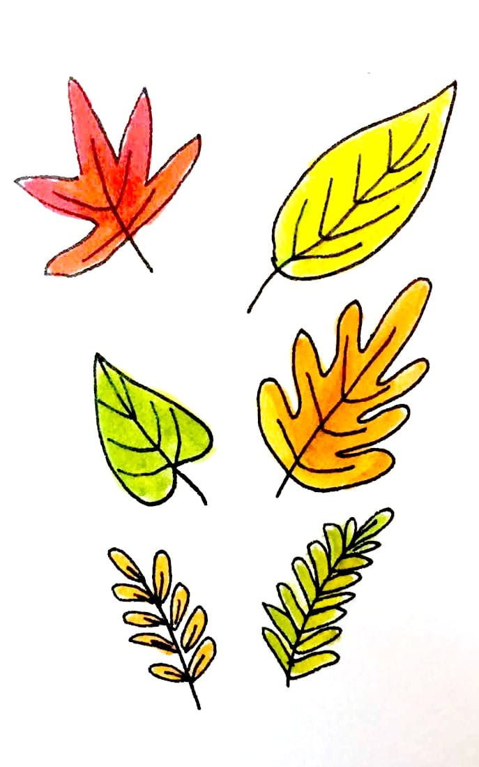 7 Ways to Draw Fall Leaves Dawn Nicole Designs 