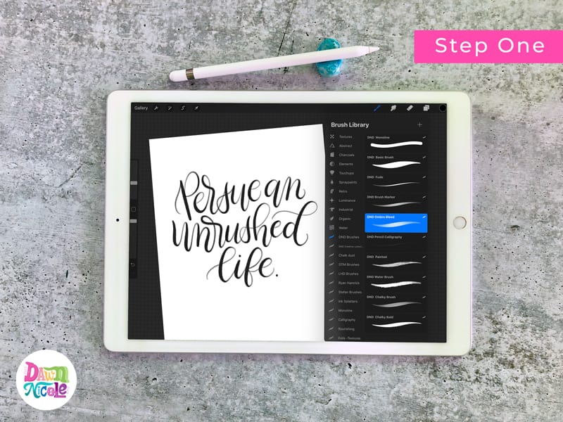 Procreate Tutorial: Colorful Blended Calligraphy. Learn how to use my free Ombré Bleed Procreate Brush to create this easy colorful blended calligraphy.
