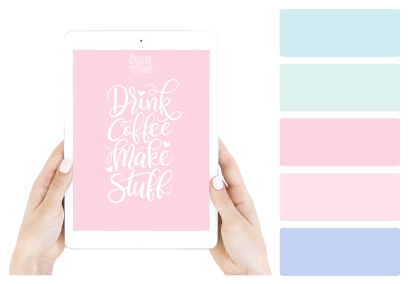 Quiet Pastels Color Palette + Lettering Inspiration. Grab this free color palette, check out the lettering pieces I created with it, and then use it to make some of your own!