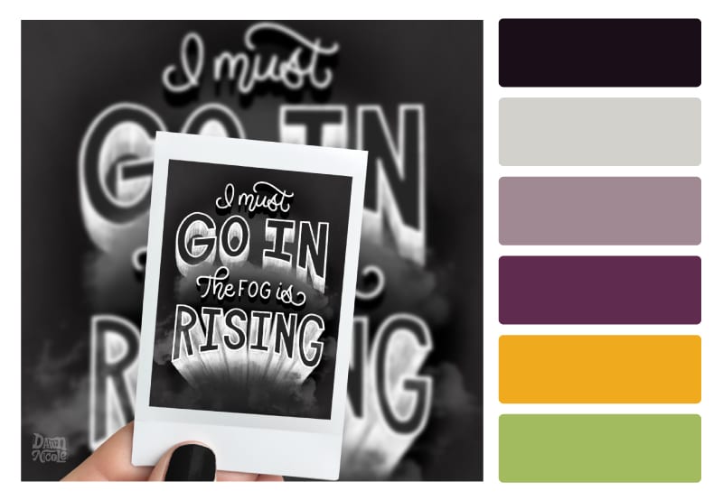 Haunted Dreams Color Palette. Grab the free color palette and use the lettering pieces I created using it to inspire your own hand-lettered artwork!