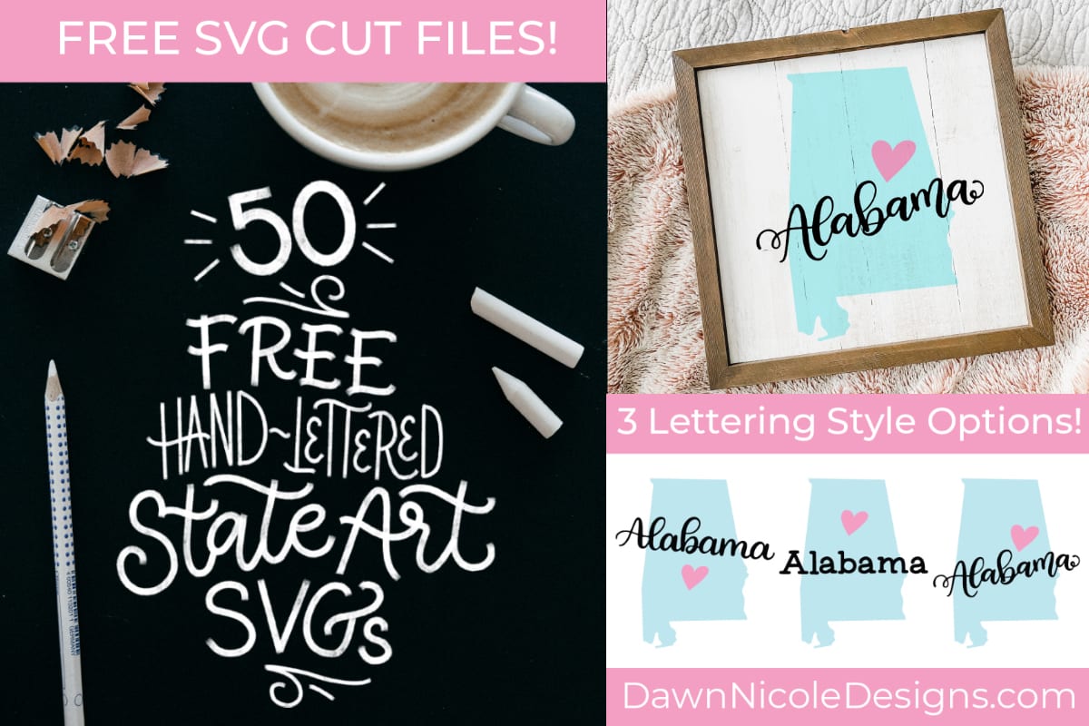 50 Free State Art Svg Cut Files Dawn Nicole