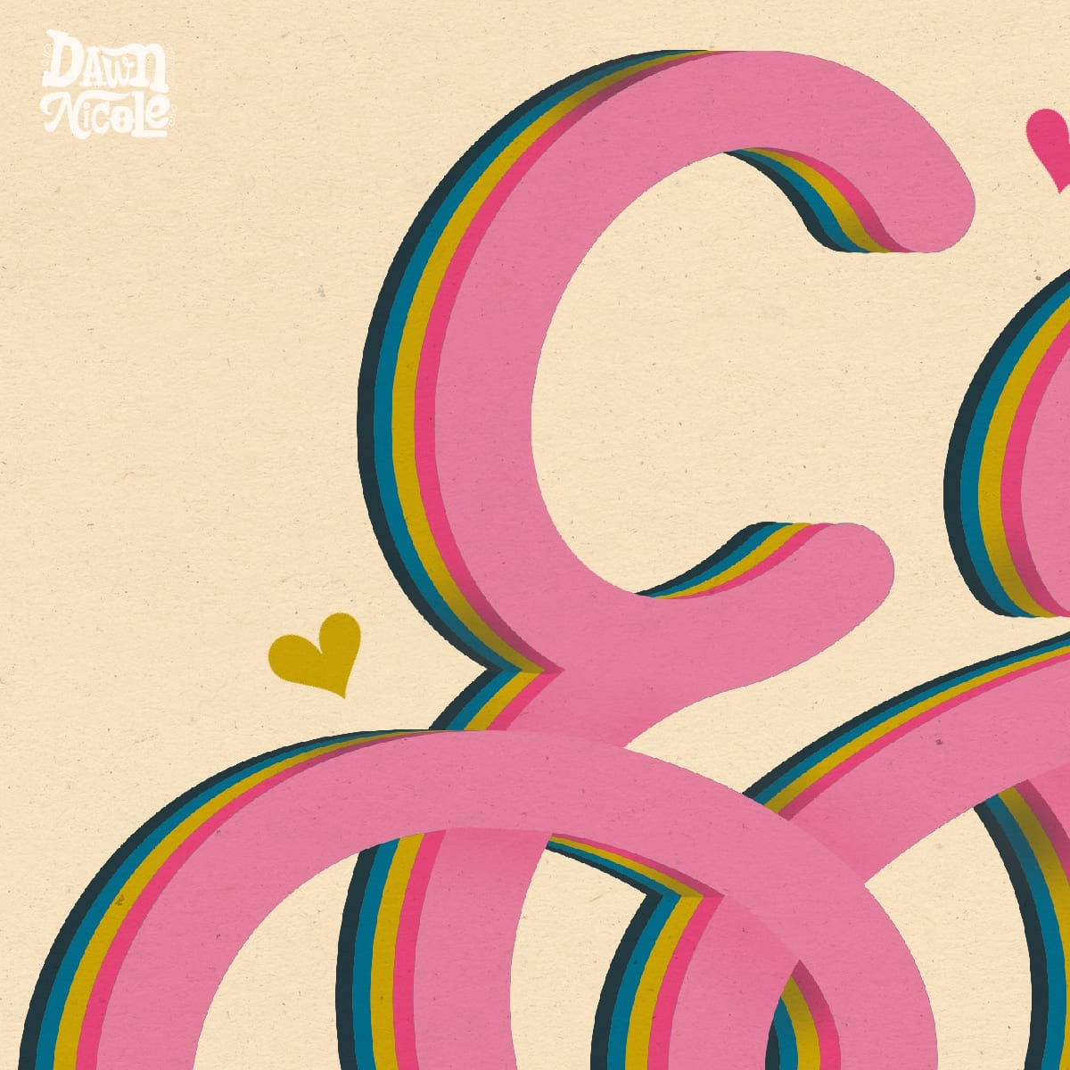 Happy Heart Color Palette + Lettering Inspiration. Grab the free color palette, check out the lettering pieces I created and make some of your own!