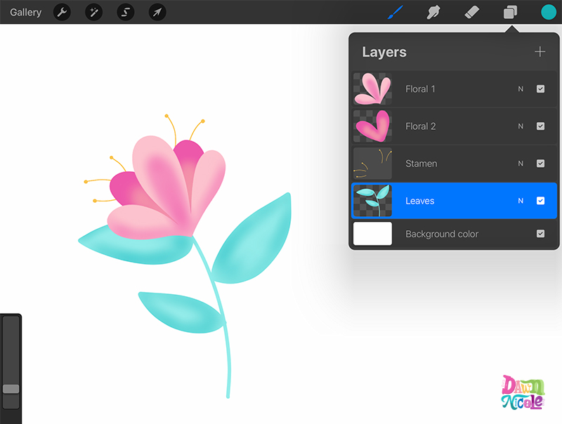 Learn how to create this easy flower drawing in Procreate in just a few steps. 