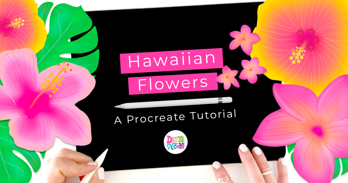 Hawaiian Flowers: Procreate Stamp Tutorial. Using stamps from my Tropical Vibes Lettering Kit, I'll show you how to make Plumeria and Hibiscus flowers.