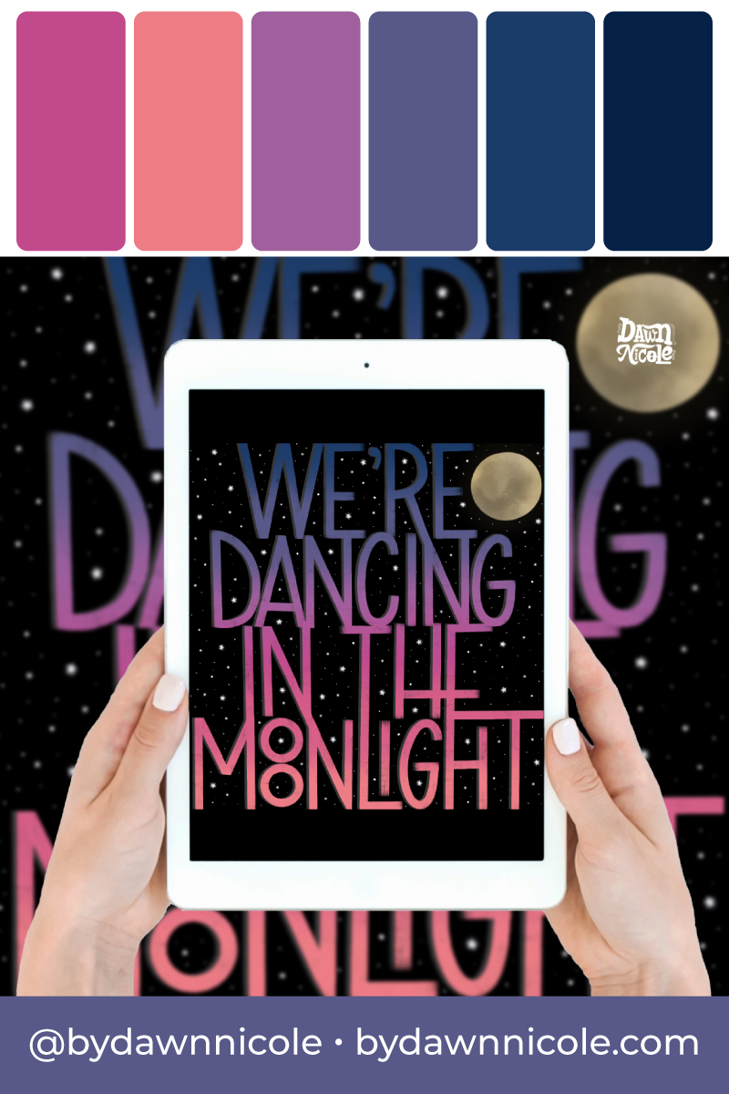 Dancing in the Moonlight Color Palette. Grab the color palette I used for my hand-lettered “Wild About You” artwork + tips for how to use it!