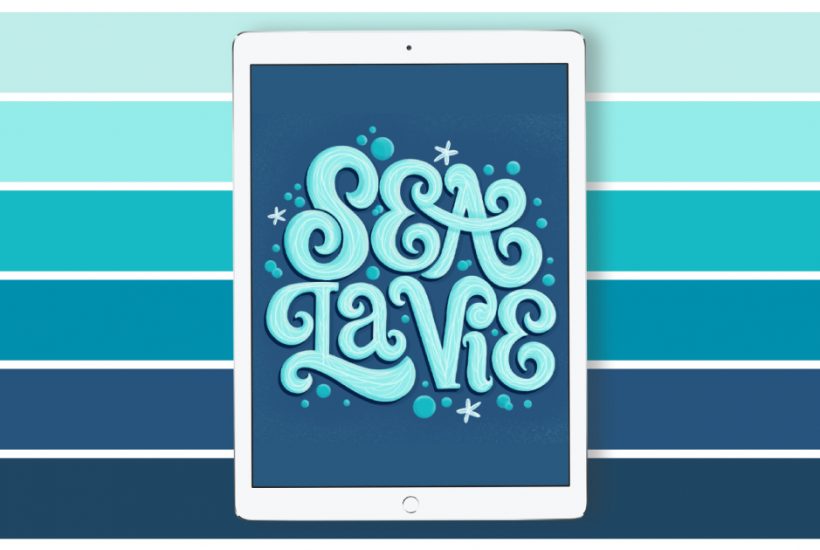 Sea La Vie Color Palette. I'm sharing my free monochrome color palette along with a few tips to level up your lettering.