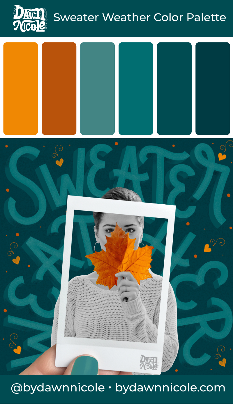 Sweater Weather Color Palette. Get this free Fall color palette, plus a few tips to level up your lettering!