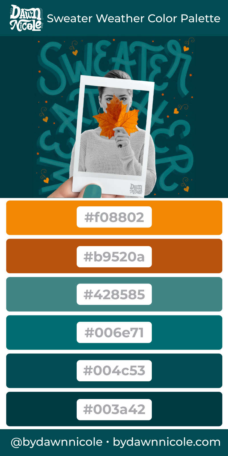 Sweater Weather Color Palette. Get this free Fall color palette, plus a few tips to level up your lettering!