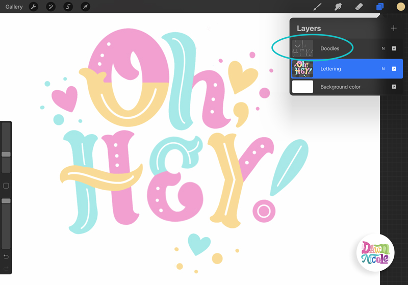 Colorblock Lettering Procreate Tutorial. It only takes a few simple steps to create this cute, colorful lettering on the iPad!