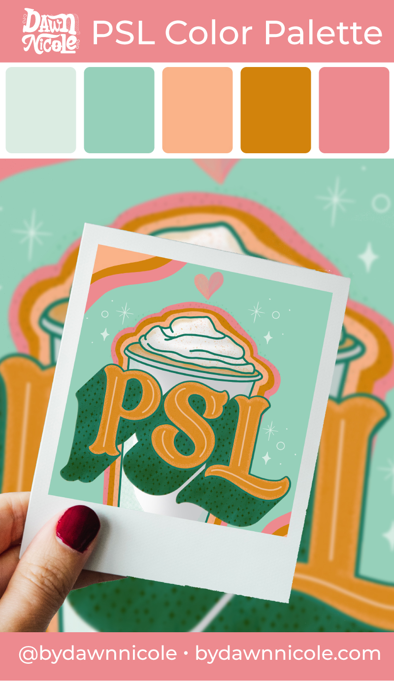 Pumpkin Spice Latte Color Palette. A sweet seasonal color palette inspired by my love of pastel Fall colors and, of course, PSLs.