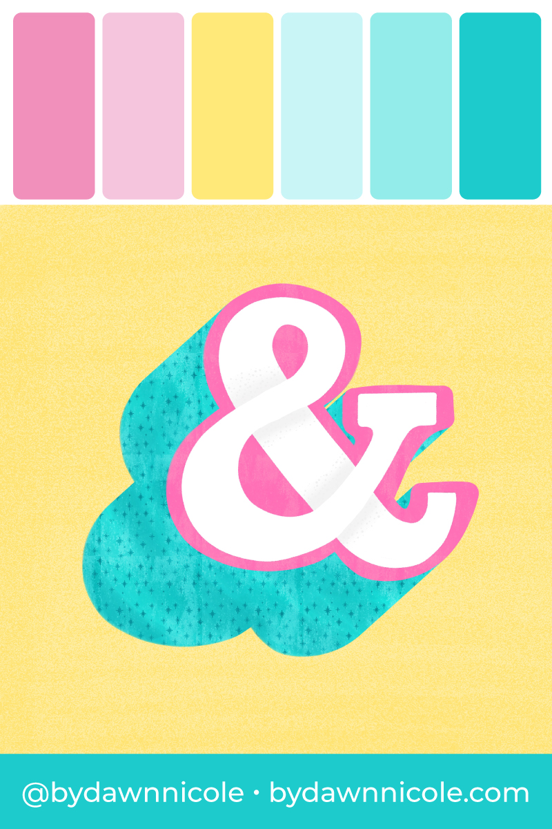 Stardust Ampersand Color Palette. I'm sharing this bright and cheery free color palette along with a few tips to level up your lettering.