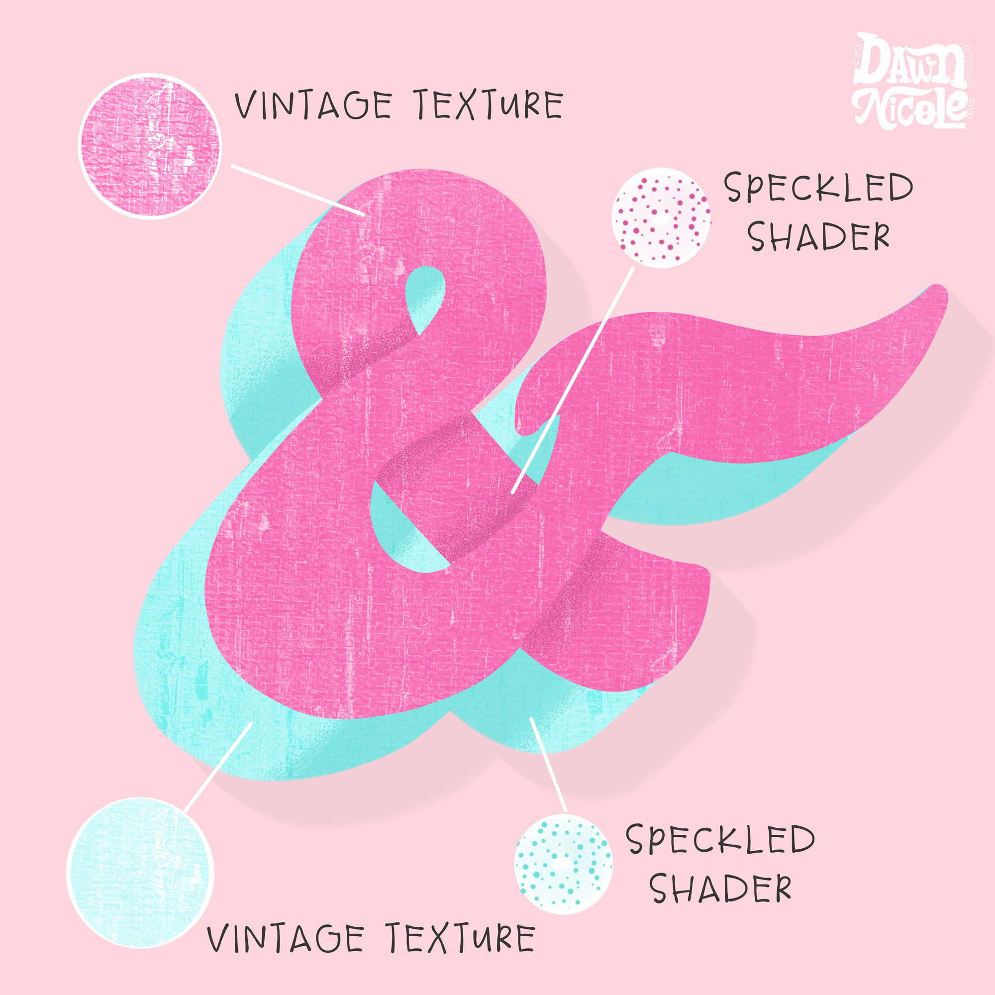 Textured Ampersand: Procreate Video Tutorial. Grab the free color palette and let's create this ampersand together step-by-step!
