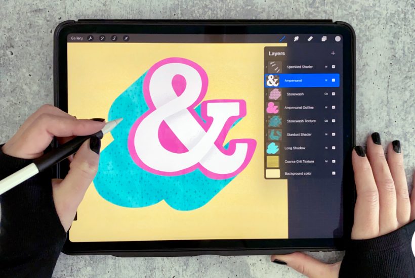 Textured Ampersand: Procreate Video Tutorial. Grab the free color palette and let's create this ampersand together step-by-step!