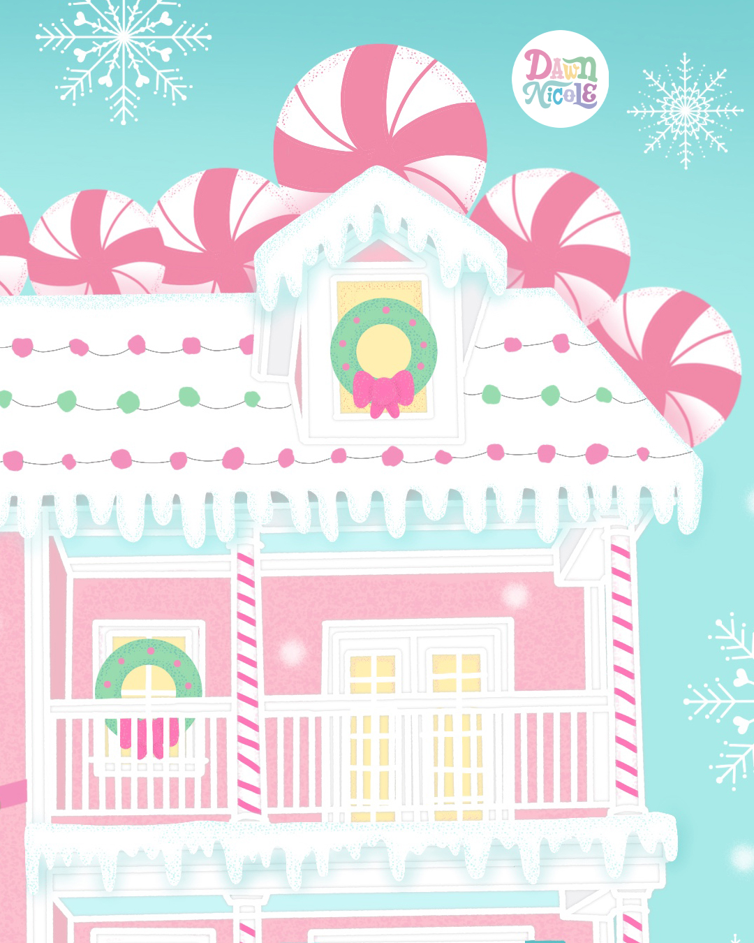 Procreate Illustration: Winter Wonderland Home. How to turn your home into an adorable gingerbread house inspired illustration!