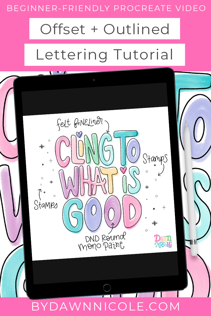 Offset + Outlined Lettering Tutorial. Follow along with my Procreate Lettering tutorial to learn how to create this fun, easy artwork.