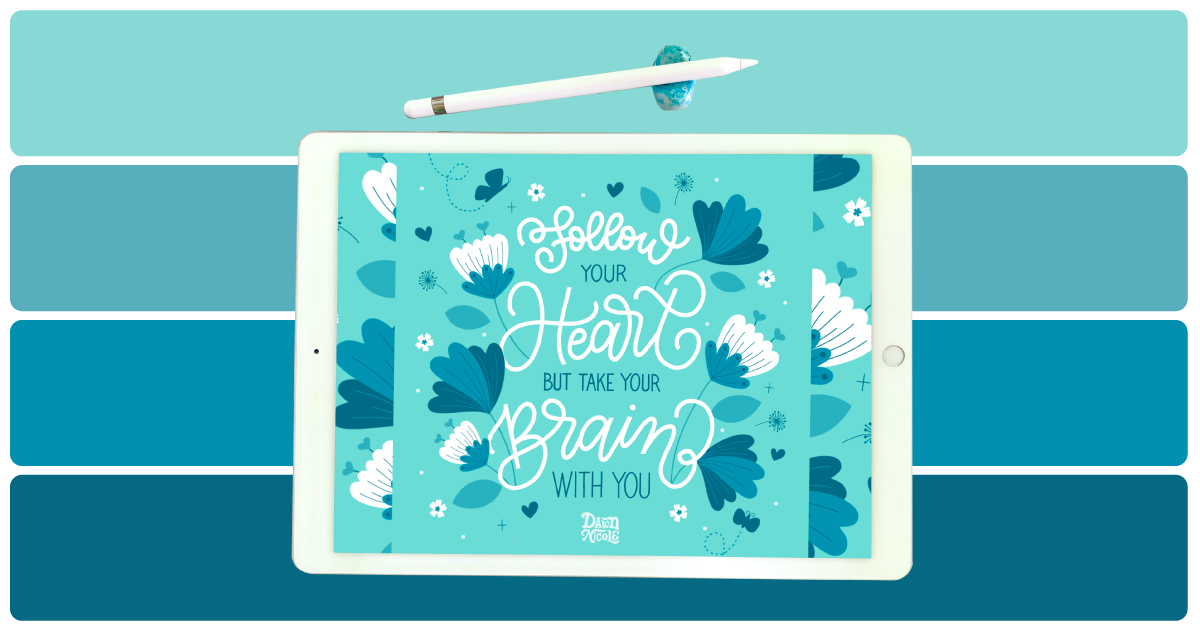 Rainy Day Color Palette. Grab the bluesy color palette I used to create this motivational hand lettering in the Procreate app!