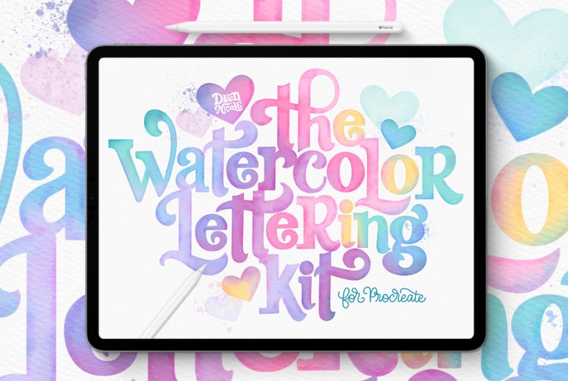 Watercolor Lettering in Procreate. Learn to Create Gorgeous Watercolor Lettering digitally in the Procreate App!