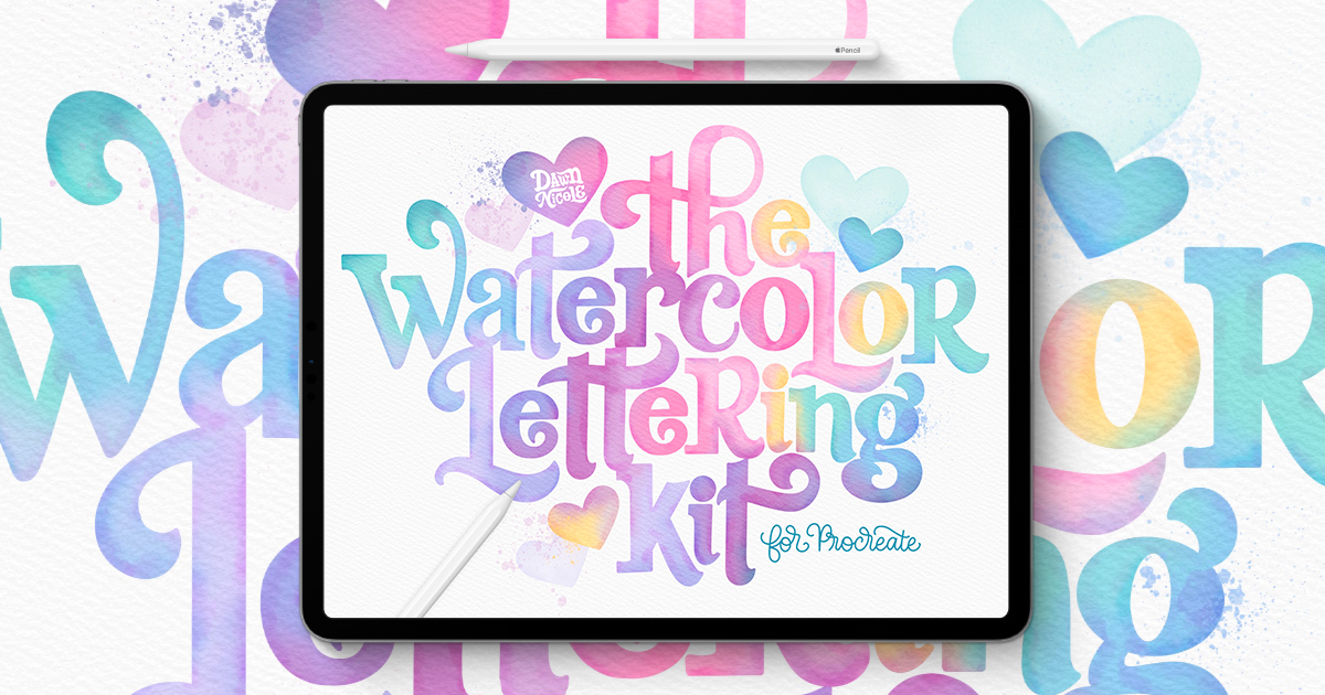 Watercolor Lettering in Procreate. Learn to Create Gorgeous Watercolor Lettering digitally in the Procreate App!