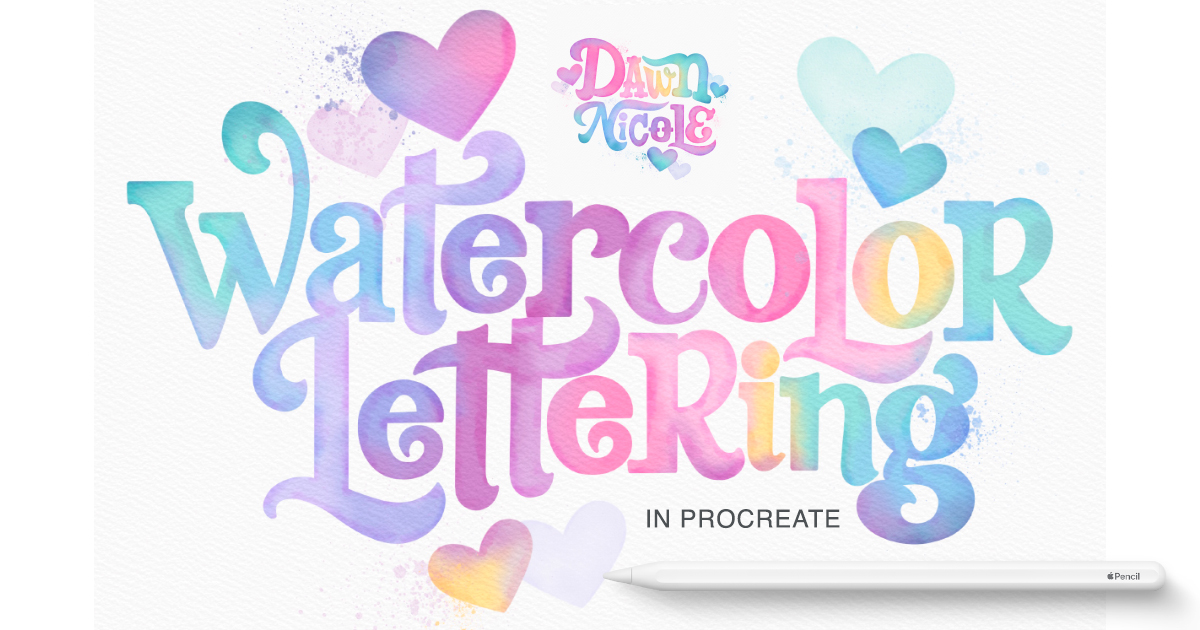 Watercolor Lettering in Procreate. Learn to Create Gorgeous Watercolor Lettering digitally in the Procreate App!