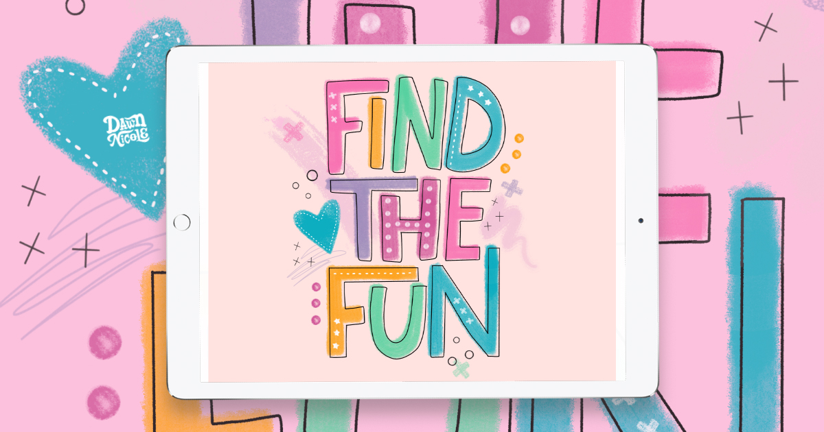 Find the Fun Lettering Tutorial. Follow along with my video lesson to create this easy, cheerful iPad lettering in the Procreate app!