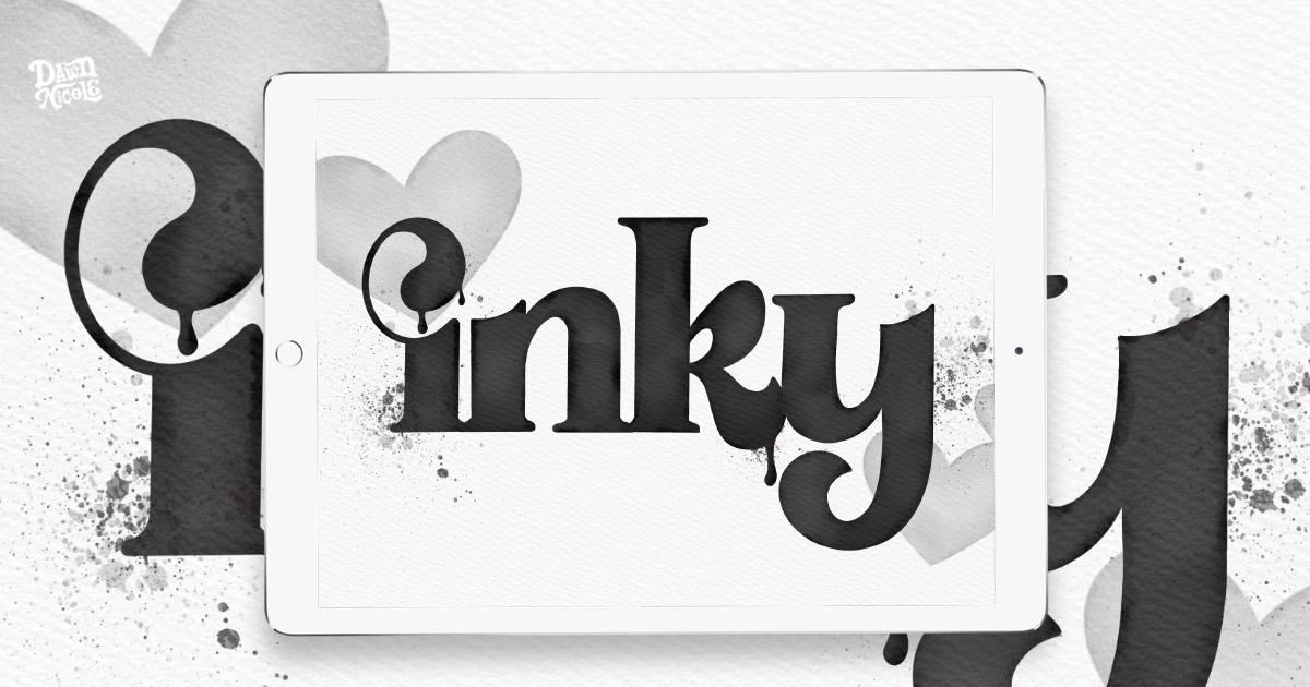 Inky Watercolor Lettering Tutorial. Follow along with my video lesson to create this inky watercolor lettering in the Procreate app!