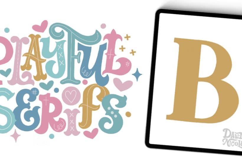 Playful Serifs: Letter B. We're on week two of the 26-week Procreate Lettering Series!