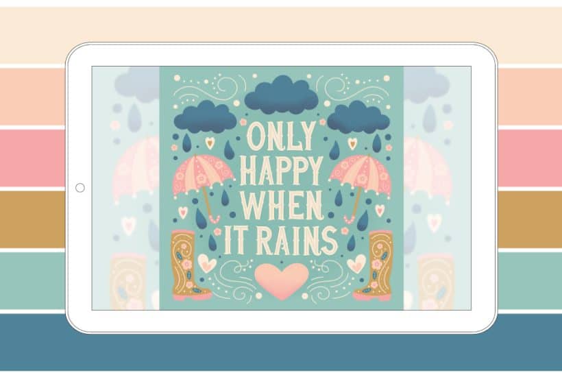 Spring Showers Color Palette. Grab the pretty color palette I used for my "Only Happy When it Rains" artwork!