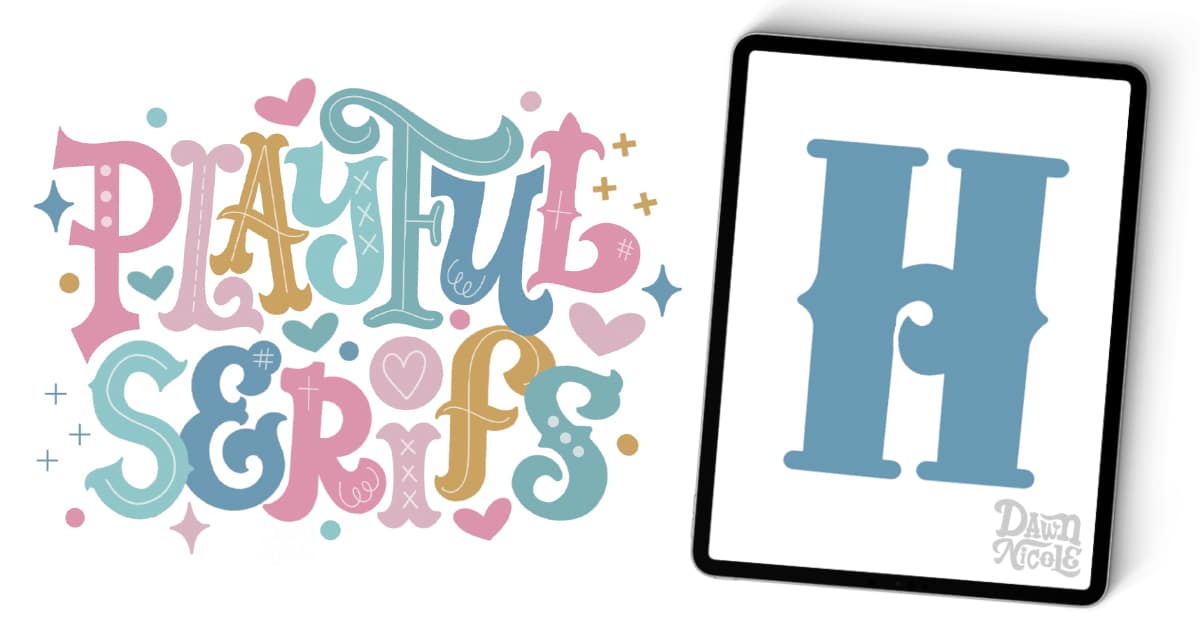 Learn how to draw a playful serif H with this step-by-step lettering tutorial. Includes a downloadable template and Procreate video lesson.