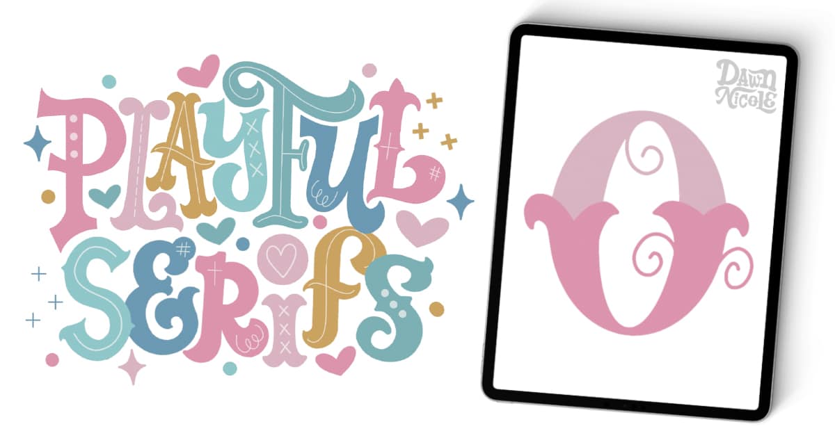 Learn how to draw a playful serif O with this step-by-step lettering tutorial. Includes a downloadable template and Procreate video lesson.