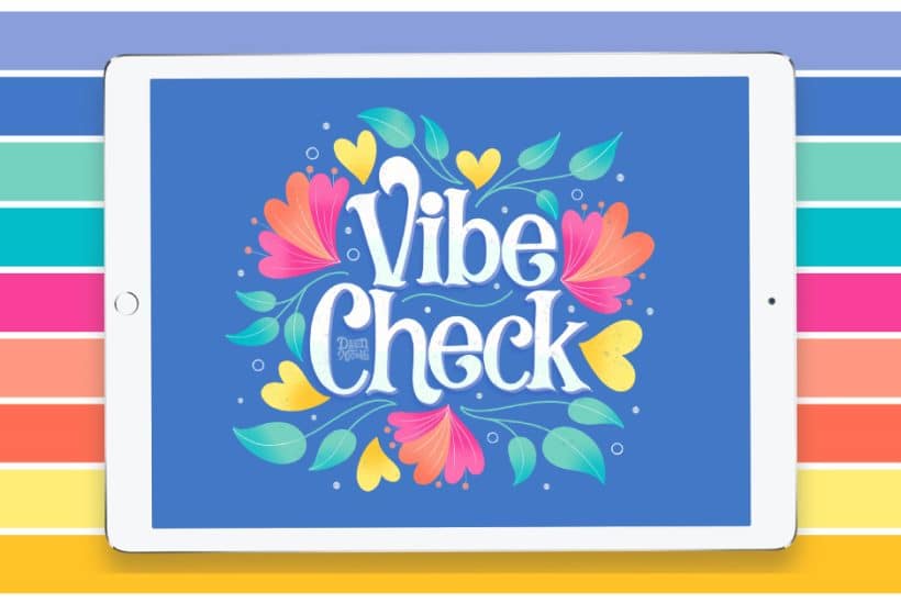 Vibe Check Color Palette. I'm sharing the vibrant color palette I used for my playful "Vibe Check" artwork as a free download!