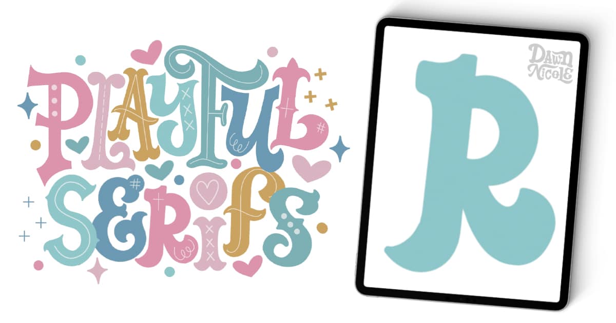Learn how to draw a playful serif R with this step-by-step lettering tutorial. Includes a downloadable template and Procreate video lesson.