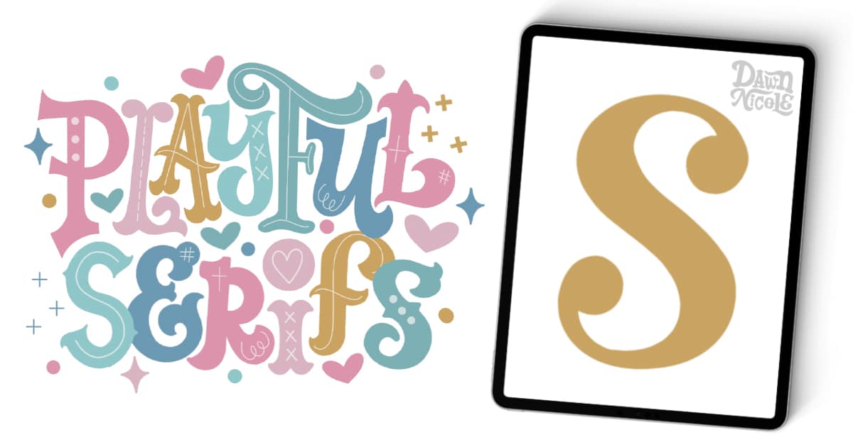 Learn how to draw a playful serif S with this step-by-step lettering tutorial. Includes a downloadable template and Procreate video lesson.