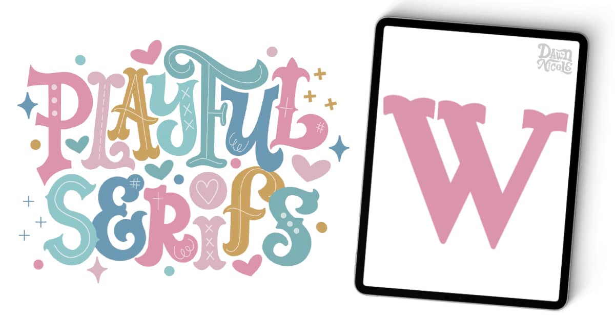 Learn how to draw a playful serif W with this step-by-step lettering tutorial. Includes a downloadable template and Procreate video lesson.