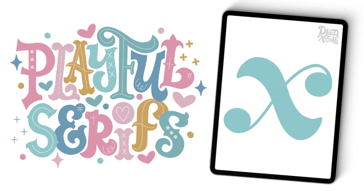 Learn how to draw a playful serif X with this step-by-step lettering tutorial. Includes a downloadable template and Procreate video lesson.