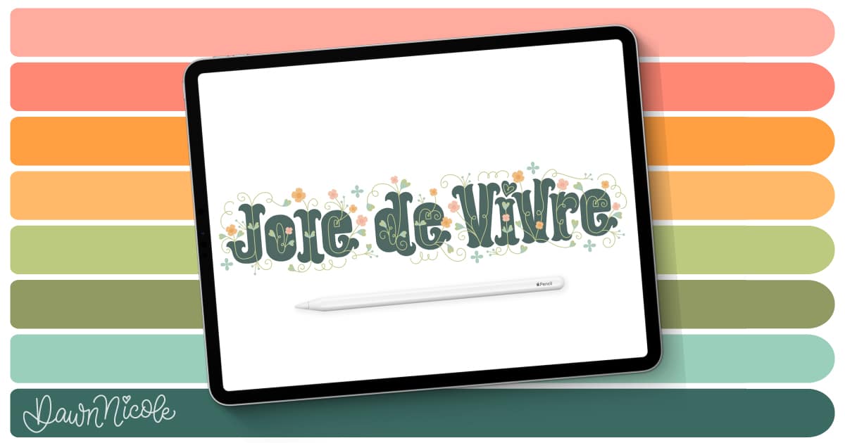 Joie de Vivre Procreate Color Palette. Download this free Procreate color palette and use it to inspire your next project!