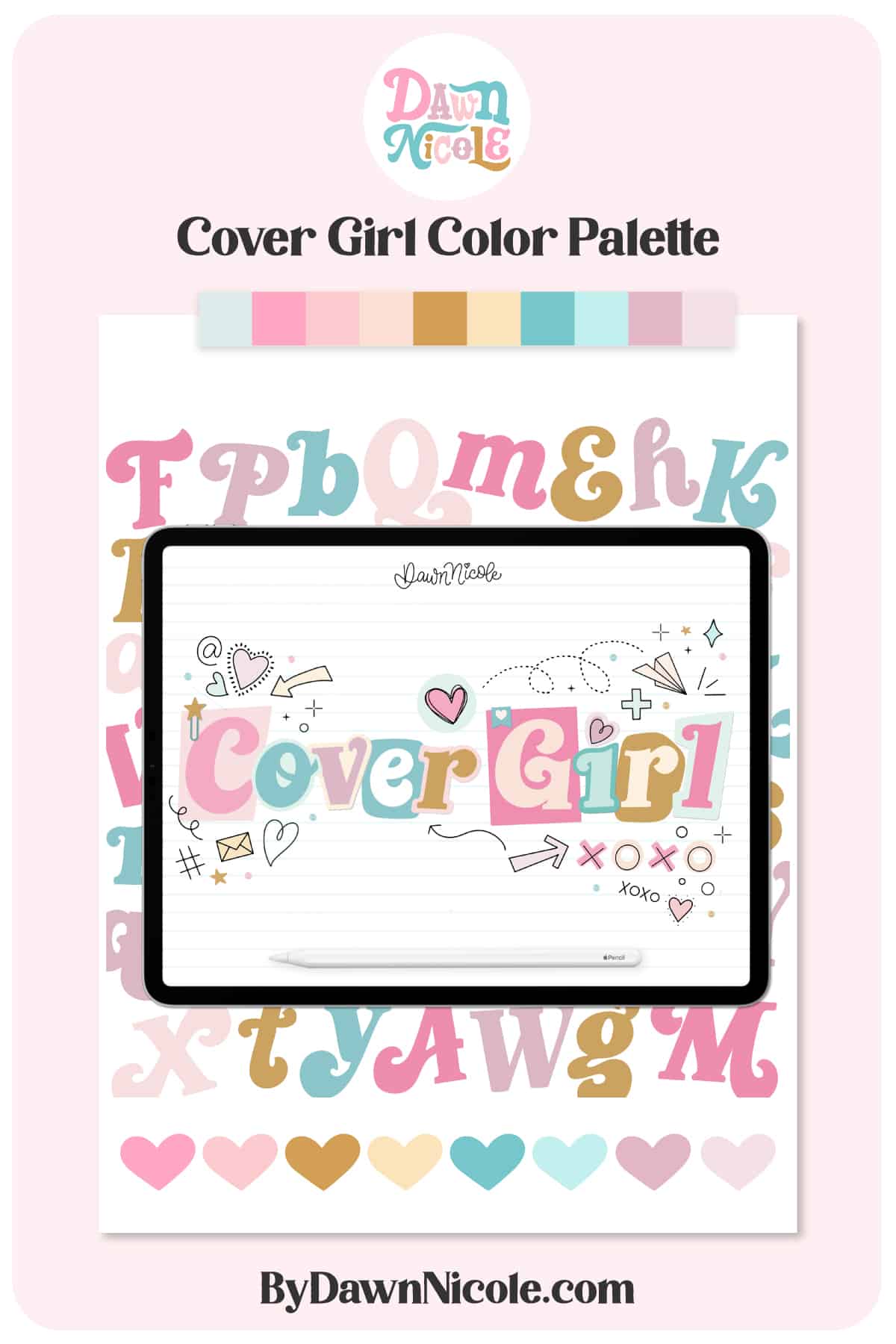 Cover Girl Procreate Color Palette. Download this free Procreate color palette and use it to inspire your next project!