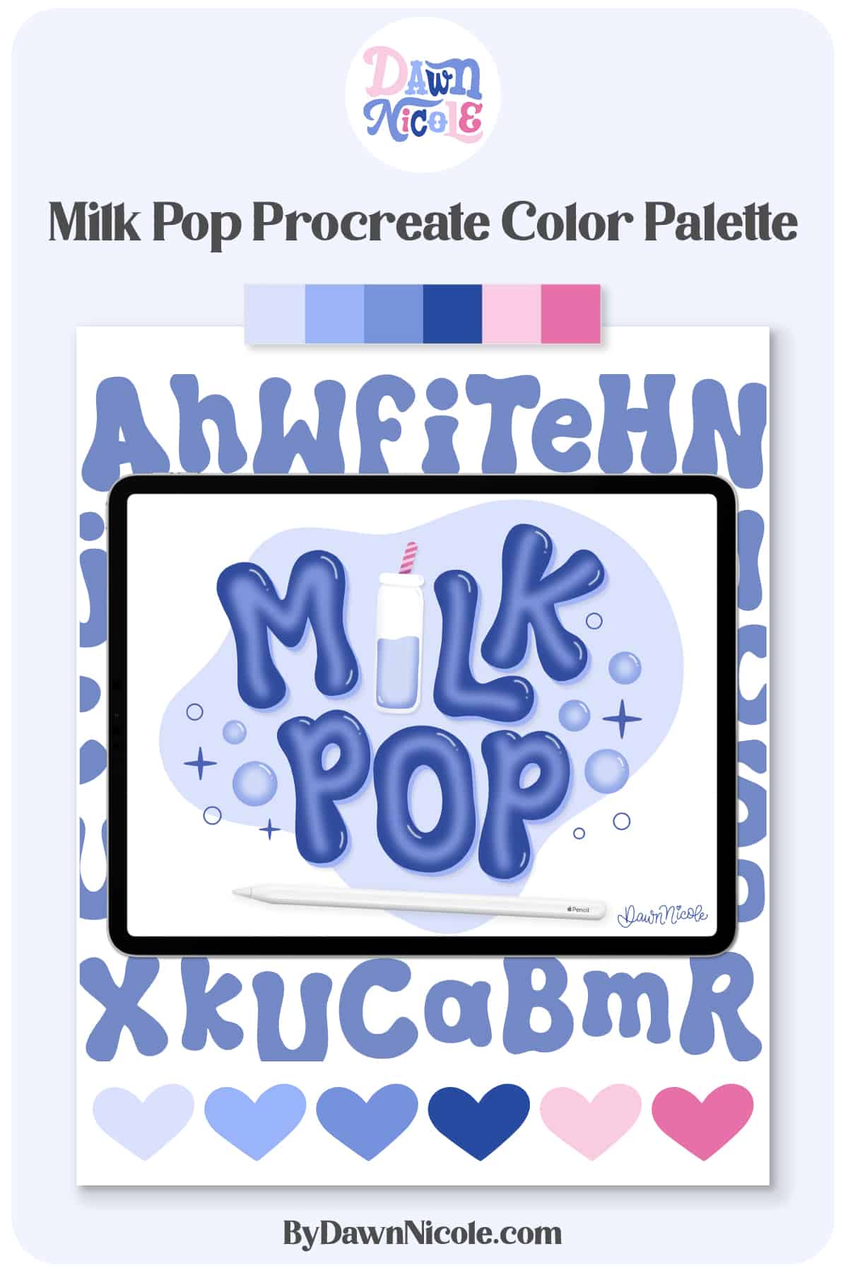 Milk Pop Procreate Color Palette. Download this free Procreate color palette and use it to inspire your next project!