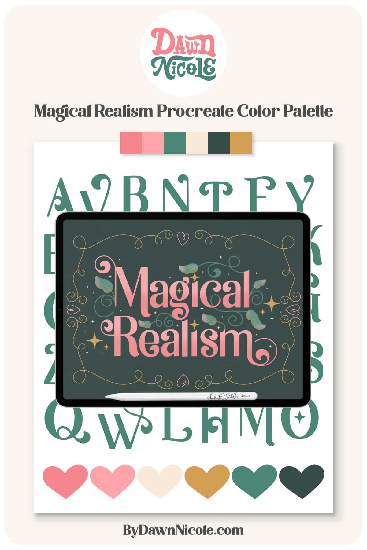Magical Realism Procreate Color Palette. Download this free Procreate color palette to inspire your next project!