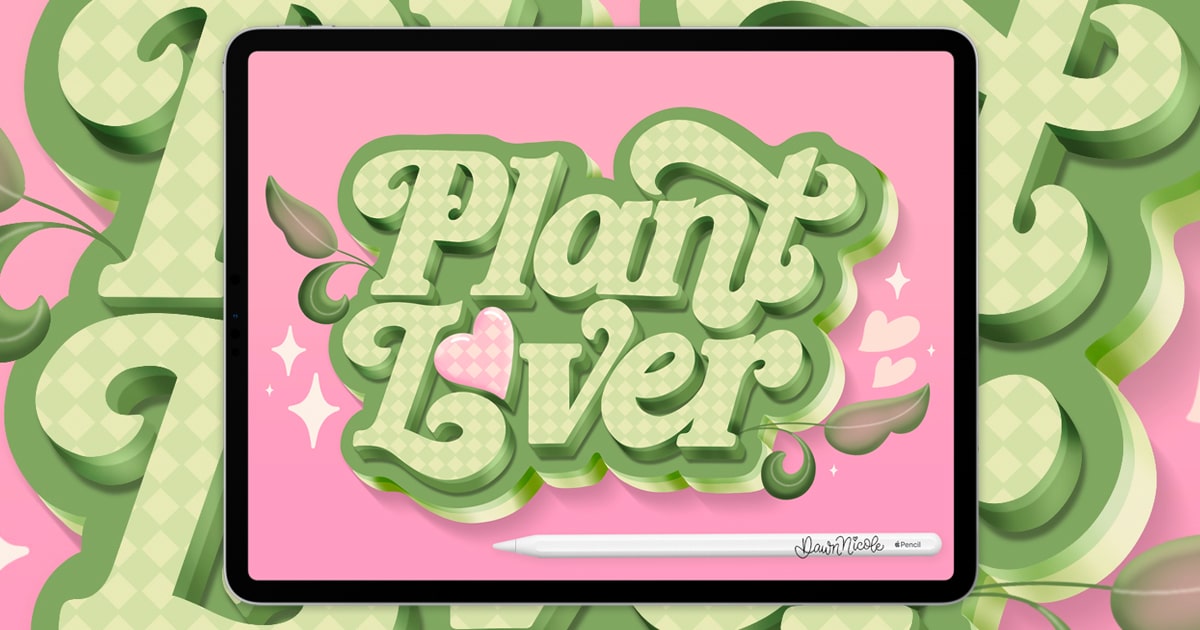 Multi-Dimensional Lettering Procreate Tutorial. Follow my video tutorial to learn how to create this stacked dimensional lettering style.