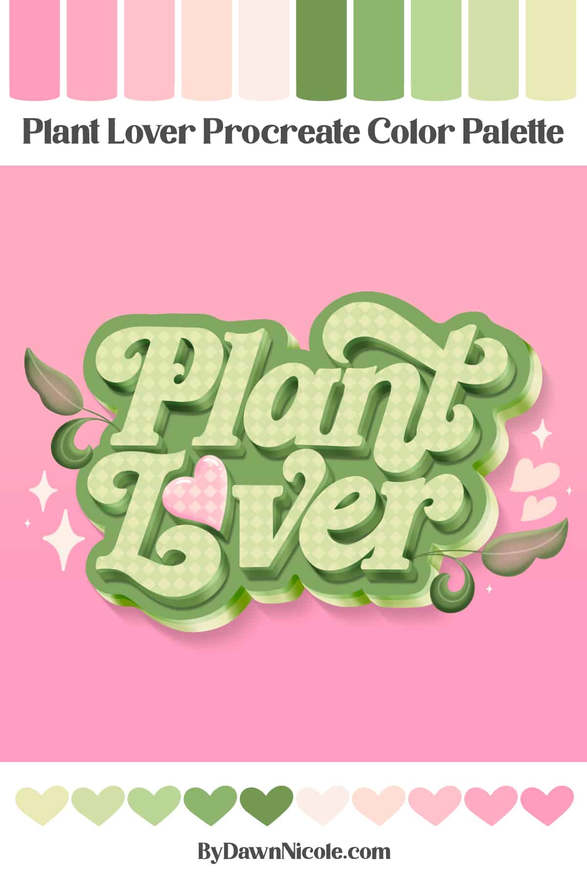 Plant Lover Procreate Color Palette. Download this free Procreate color palette to inspire your next project!