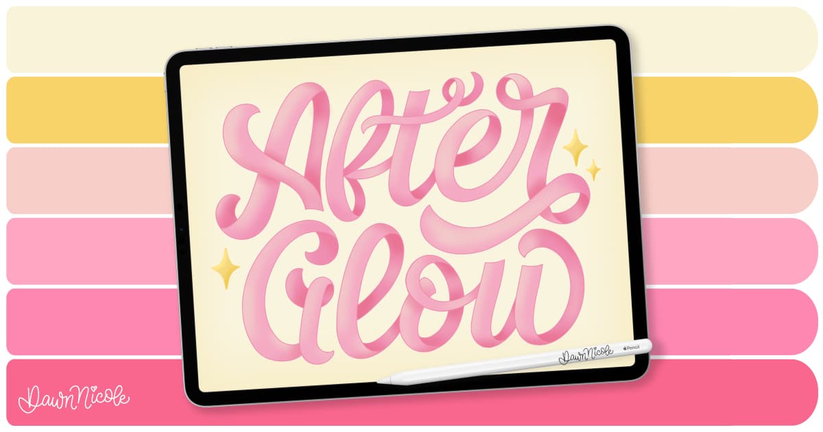 AfterGlow Procreate Color Palette. Add a dreamy, feminine touch to your digital art with my AfterGlow Procreate Color Palette!