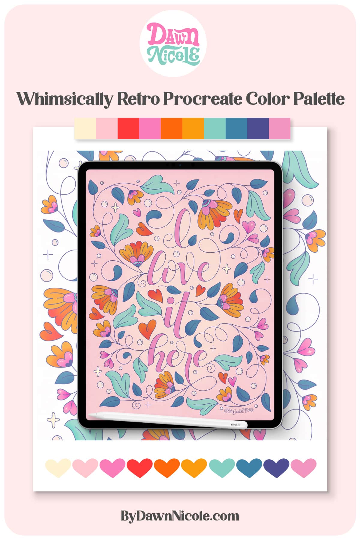 Whimsically Retro Procreate Color Palette. Add a pop of vintage charm to your digital art with my Whimsically Retro Procreate Color Palette!