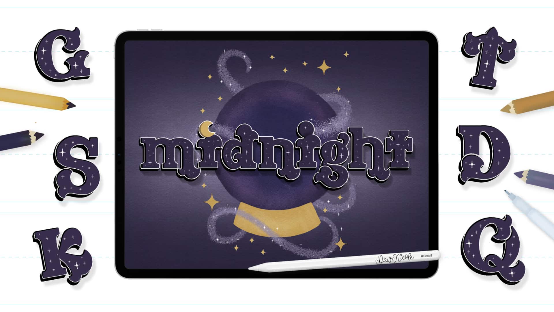 Midnight Procreate Color Palette. Download this free Procreate color palette to inspire your next project!