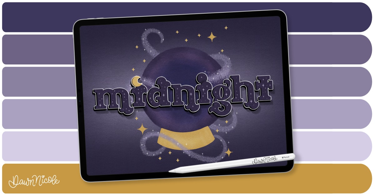 Midnight Procreate Color Palette. Download this free Procreate color palette to inspire your next project!
