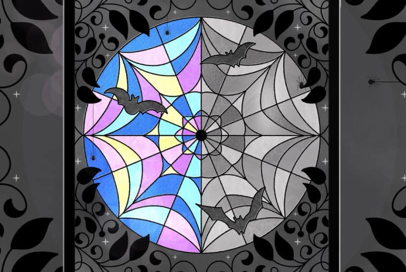 Stained Glass Art in Procreate. Follow my step-by-step Procreate video tutorial to create this Wednesday-inspired art with gothic details.