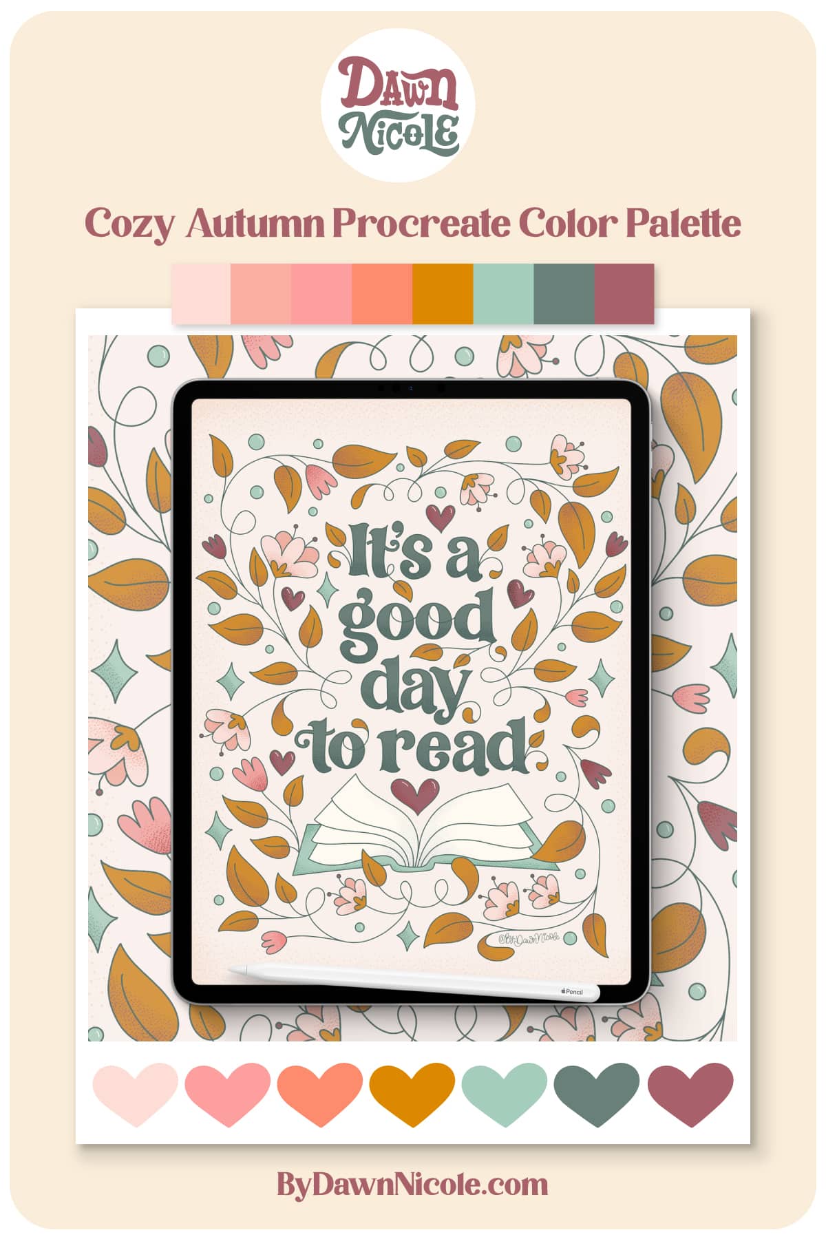 Cozy Autumn Procreate Color Palette. Download this free Procreate color palette and create something beautifully cozy!