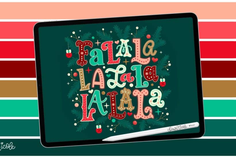 Festive Procreate Color Palette. Download this free Procreate color palette to inspire your next holiday art project!