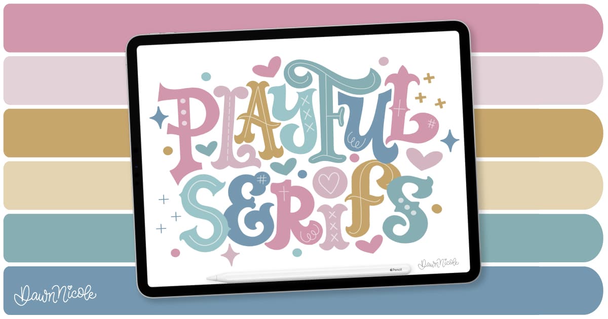 Playful Serifs Procreate Color Palette. Download this free Procreate color palette to inspire your next project!