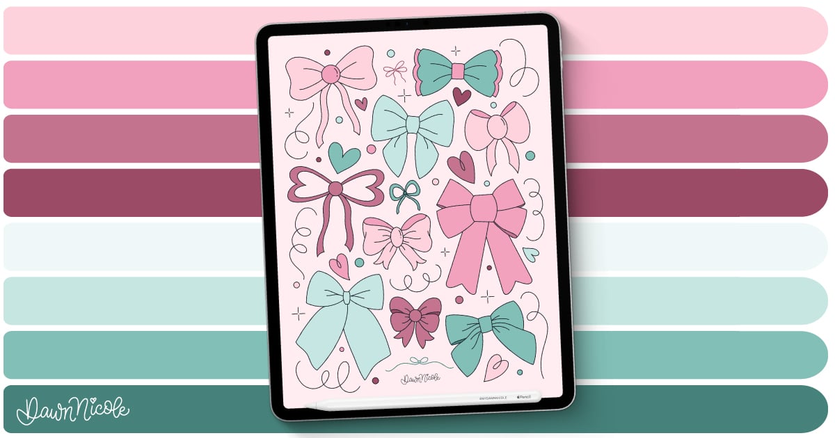 Coquette Aesthetic Procreate Color Palette. Download this free Procreate Color Palette for soft, girly pastel tones in your digital art.